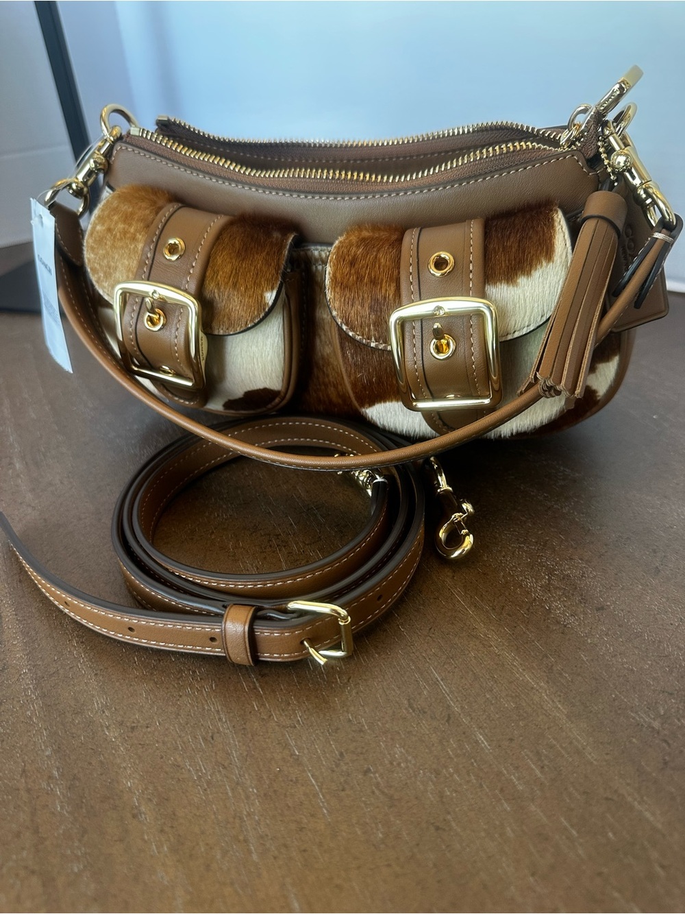 Coach Ashton Shoulder Bag in Haircalf with Cow Print - Picture 10 of 16
